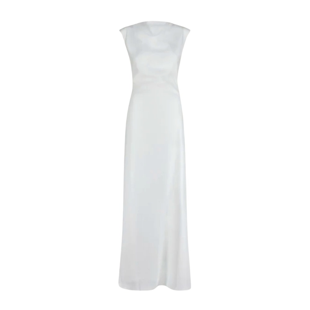Odd Muse Ultimate Muse Draped Back Maxi Dress White Bridal GUC $250 XXS